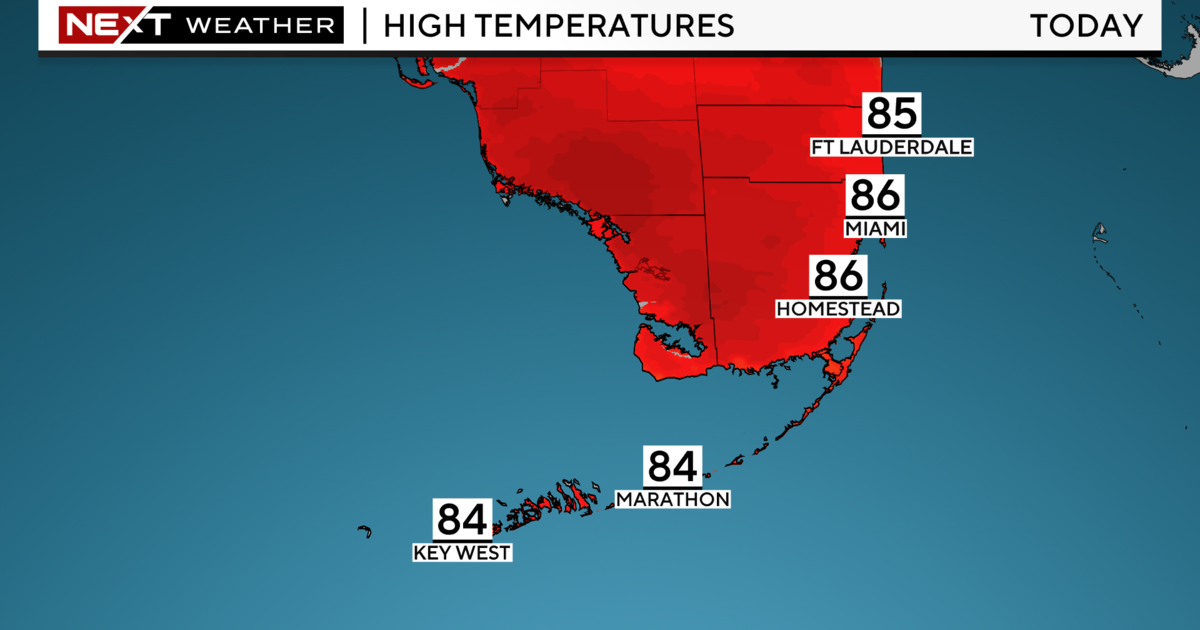 Miami weather forecast Warm and mostly dry conditions CBS Miami