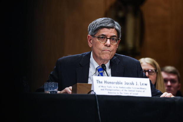 Jack Lew testifies during his Senate Foreign Relations Committee nomination hearing to be the U.S. ambassador to Israel on Wednesday, Oct. 18, 2023. 