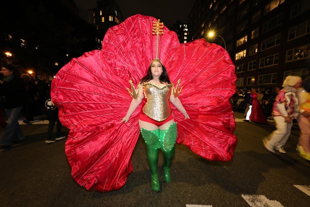 Attendees of the 2023 New York City Halloween Parade on October 31, 2023 in New York City.