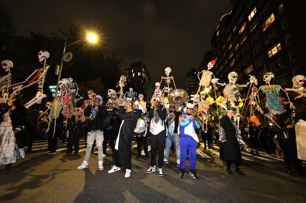 Attendees of the 2023 New York City Halloween Parade on October 31, 2023 in New York City.
