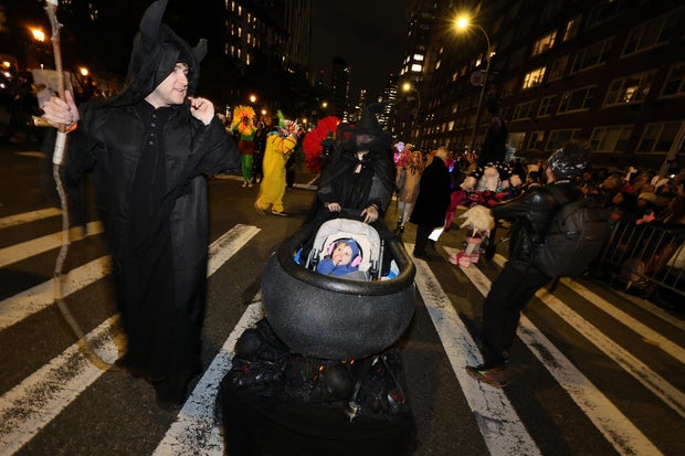 Attendees of the 2023 New York City Halloween Parade on October 31, 2023 in New York City.