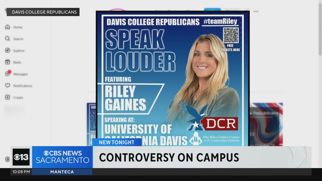 Controversial speaker Riley Gaines expected to spark counter-protests at UC  Davis - CBS Sacramento