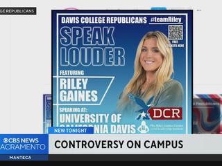 Riley Gaines speaks at UC Davis against trans athletes