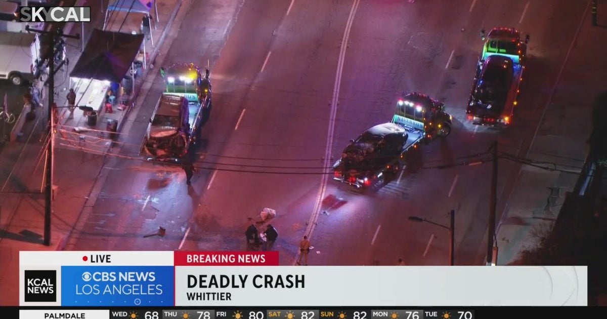 One dead after threecar crash in Whittier CBS Los Angeles