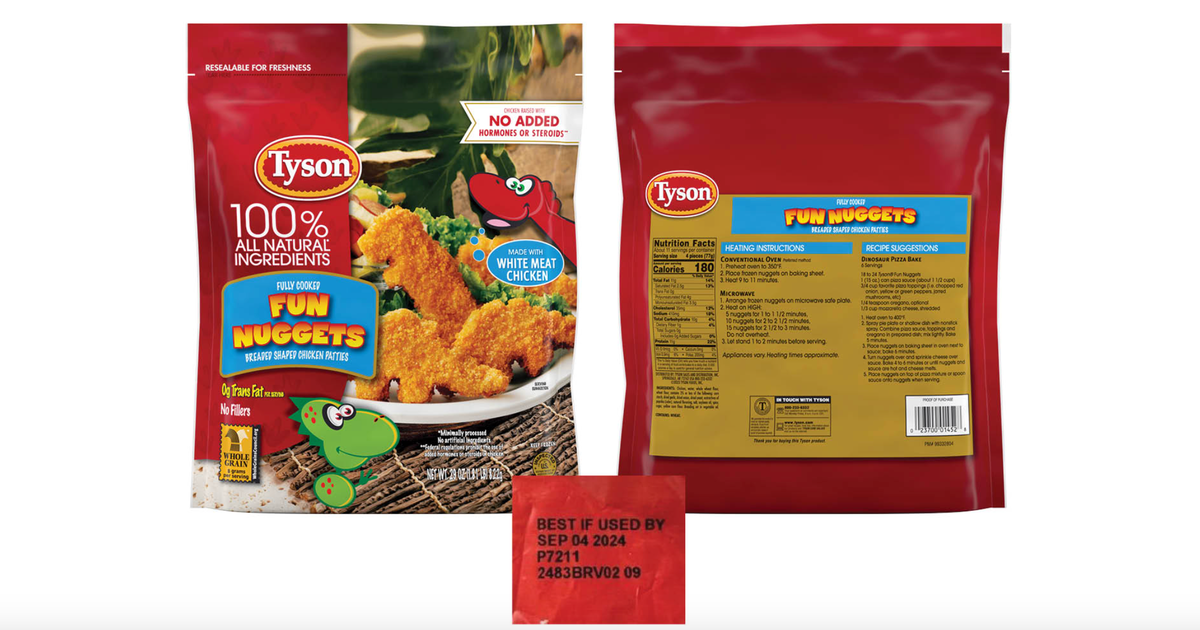 Dyson recalled nearly 30,000 pounds of Dino chicken nuggets Dyson recalled nearly 30,000 pounds of Dino chicken nuggets