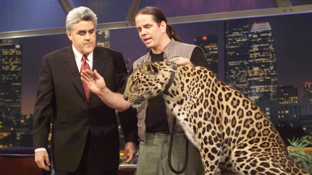 Animal trainer Doc Antle during an interview with host Jay Leno on May 1, 2002. 