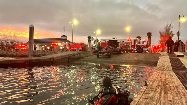 Oakland Estuary vehicle in water 