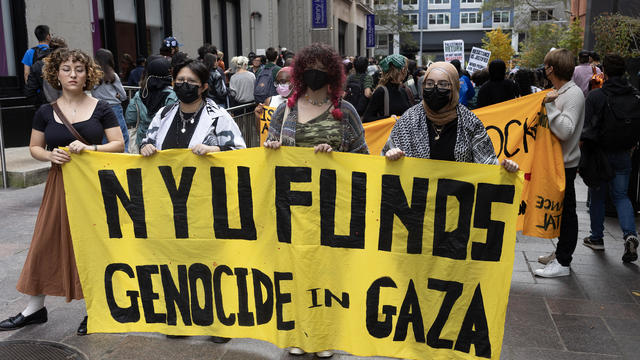 Student walk out to protest Israeli bombardment of Gaza 