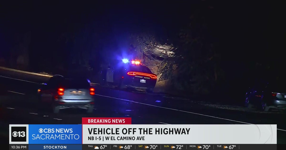 Driver suffers minor injuries as vehicle goes off the highway in Sacramento