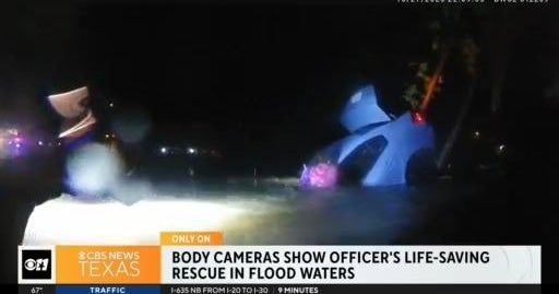 Police share body camera footage of heroic rescue in floodwaters - CBS ...