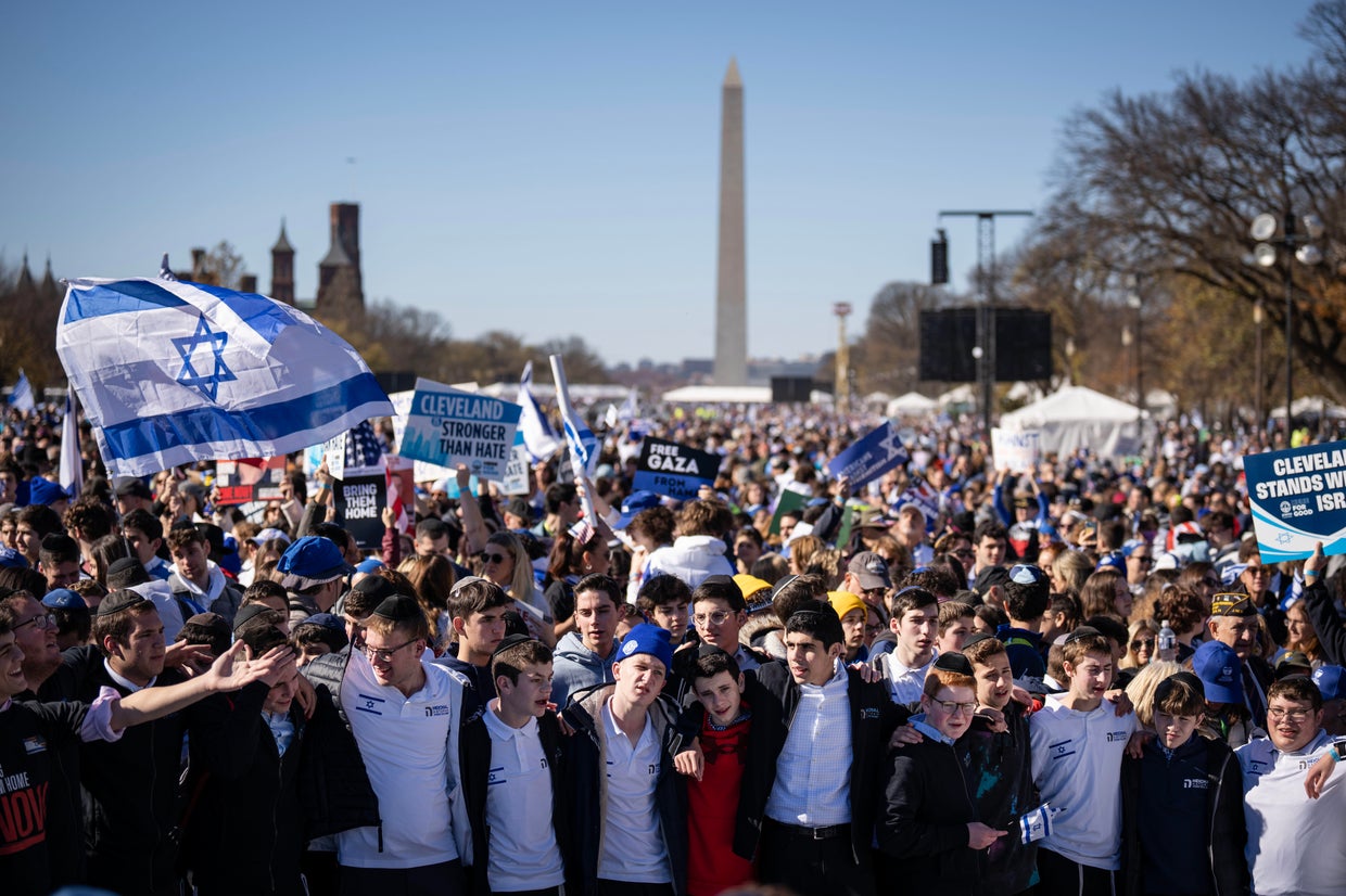 March for Israel draws huge crowd to Washington, D.C. - CBS News