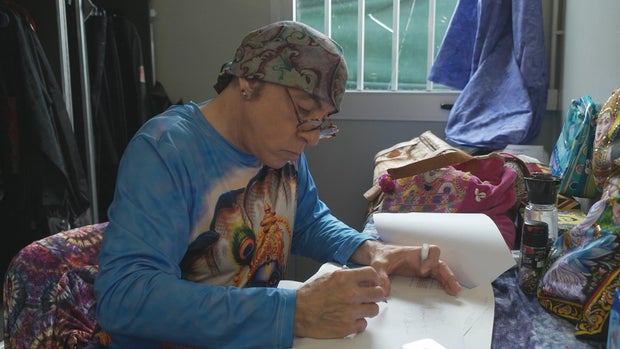 Steven Van Zandt working on a screenplay