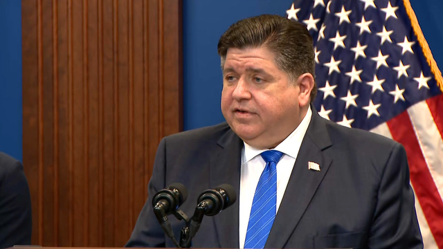 JB Pritzker speaks during a round table discussion 