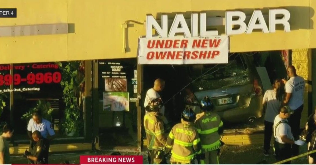 Driver loses command as motor vehicle slams into North Miami nail salon Driver loses command as motor vehicle slams into North Miami nail salon