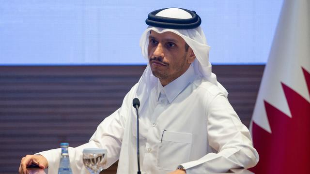Qatari Foreign Minister Mohammed bin Abdulrahman bin Jassim al-Thani speaks during a press conference in Doha on November 19, 2023. 