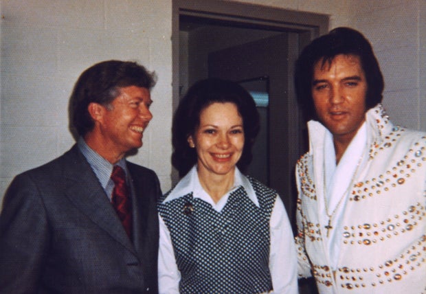 Photo of Elvis Presley & Jimmy Carter & Rosalynn Carter