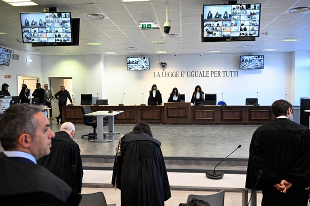 Italy tribunal sentences 207 'ndrangheta crime syndicate members to a combined 2,100 years in prison