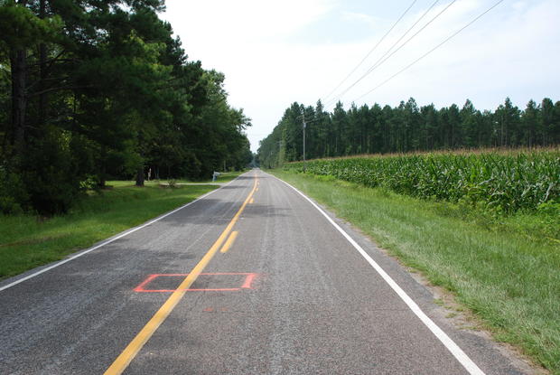 Road where Stephen Smith's body was found 