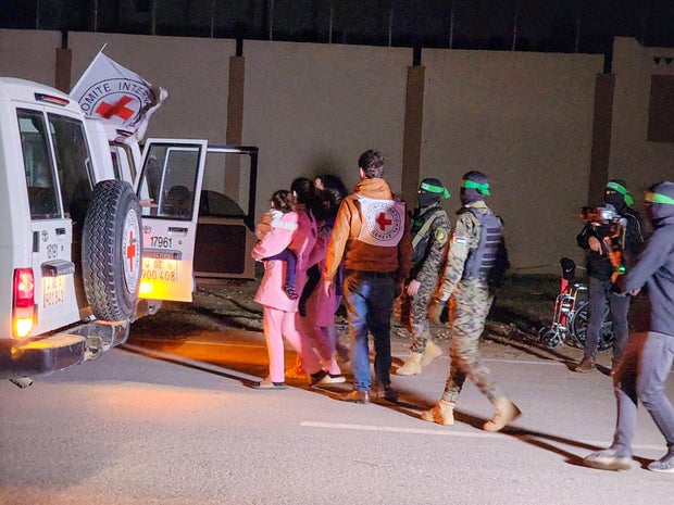 Hamas hands over 11 Israeli hostages to Red Cross officials in Gaza
