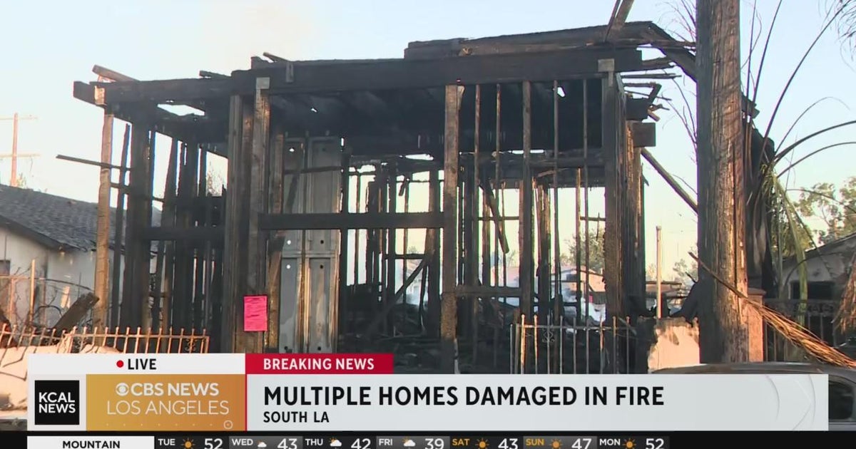 5 homes destroyed in South LA fire, two people in critical condition ...
