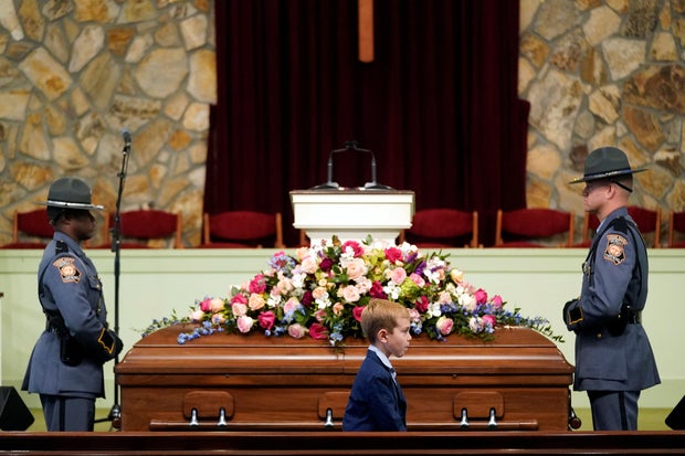 The funeral service for former U.S. first lady Rosalynn Carter, in Plains