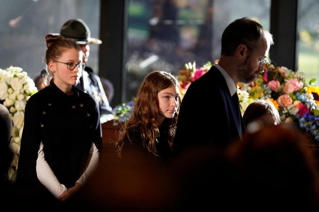 Members of the Carter family depart after a repose service for former U.S. first lady Rosalynn Carter at the Jimmy Carter Presidential Library and Museum in Atlanta