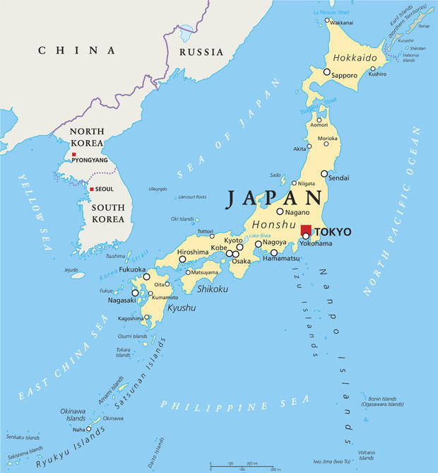 Politieke kaart van Japan 