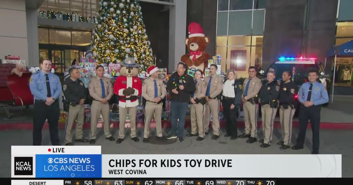 CHP officers join Juan Fernandez at CHiPs for Kids Toy Drive CBS Los