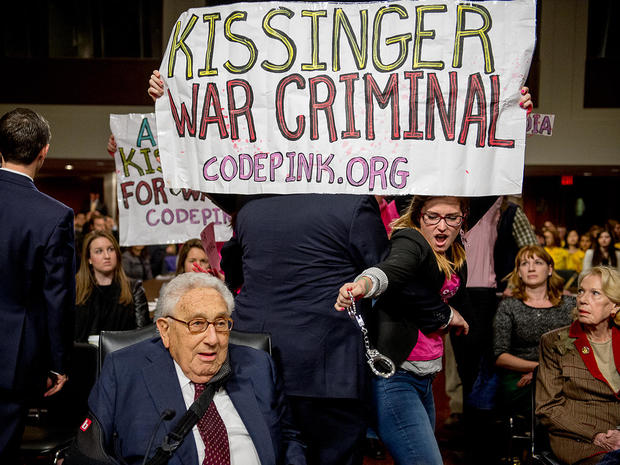 Former Secretary of States Henry Kissinger, George Shultz, and Madeleine Albright testify at the Senate Armed Services Committee 