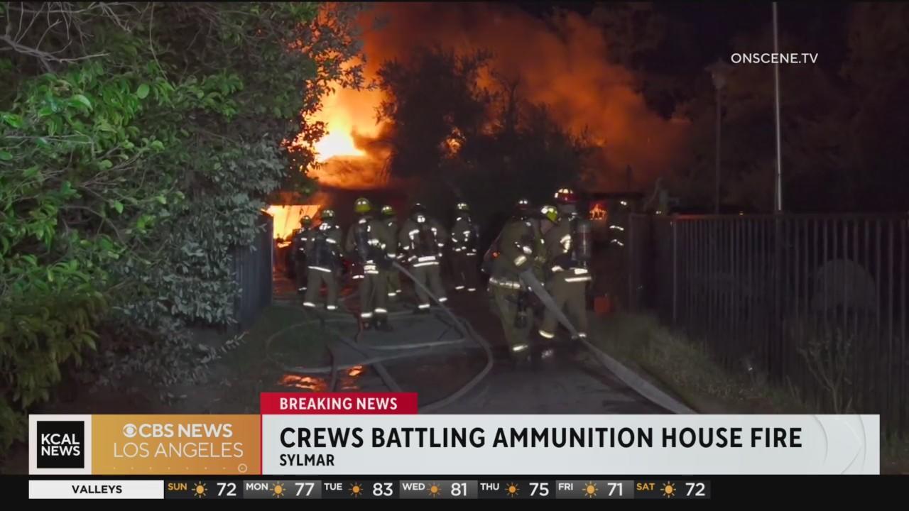 Crews successfully battle ammunition house fire in Sylmar