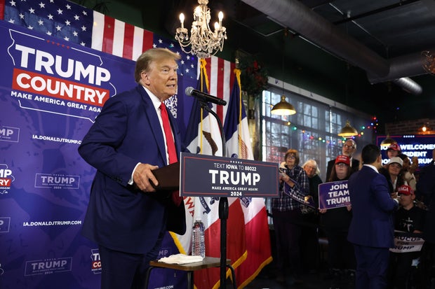 Donald Trump Campaigns For The Republican Presidential Nomination In Iowa