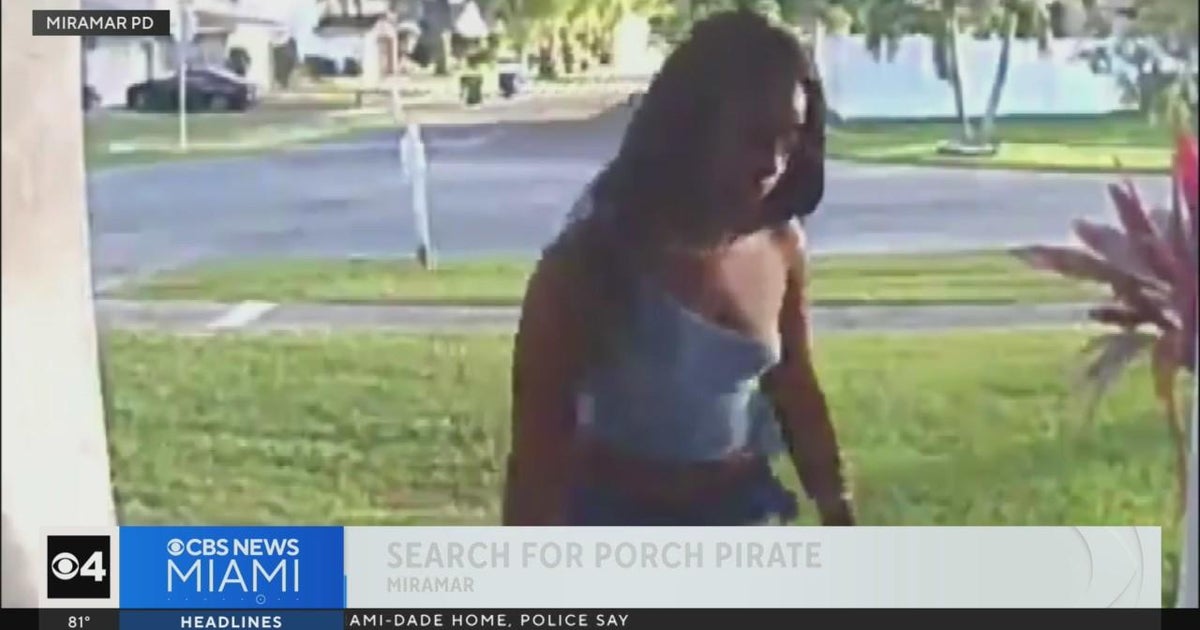 Caught on video "Porch pirate" sought by Miramar police CBS Miami