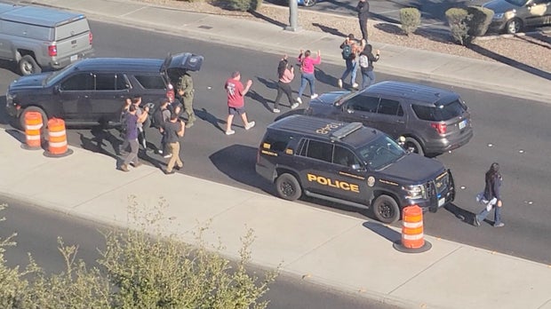 Las Vegas police say the suspect died after reports of a shooting at the university