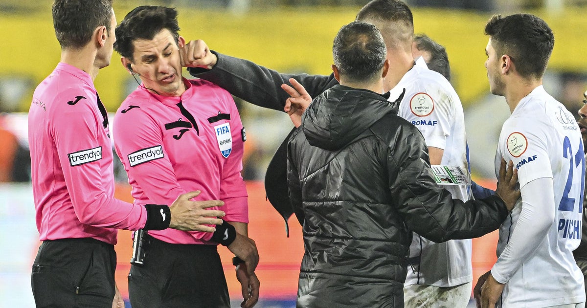 Turkish soccer league suspends all games after team boss Faruk Koca punches referee in the face