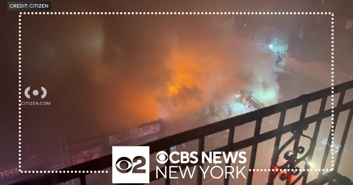 Early morning fire impacting several businesses in the Bronx - CBS New York