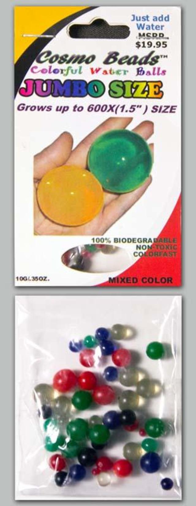 60 Jumbo Water Beads Non-Toxic Bio Degradable Mixed Size Water