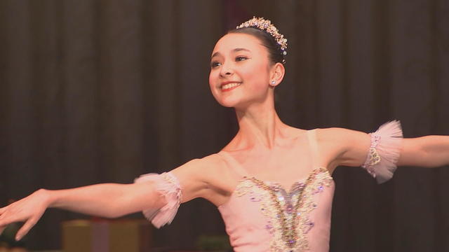 a young ballerina performing The Nutcracker 