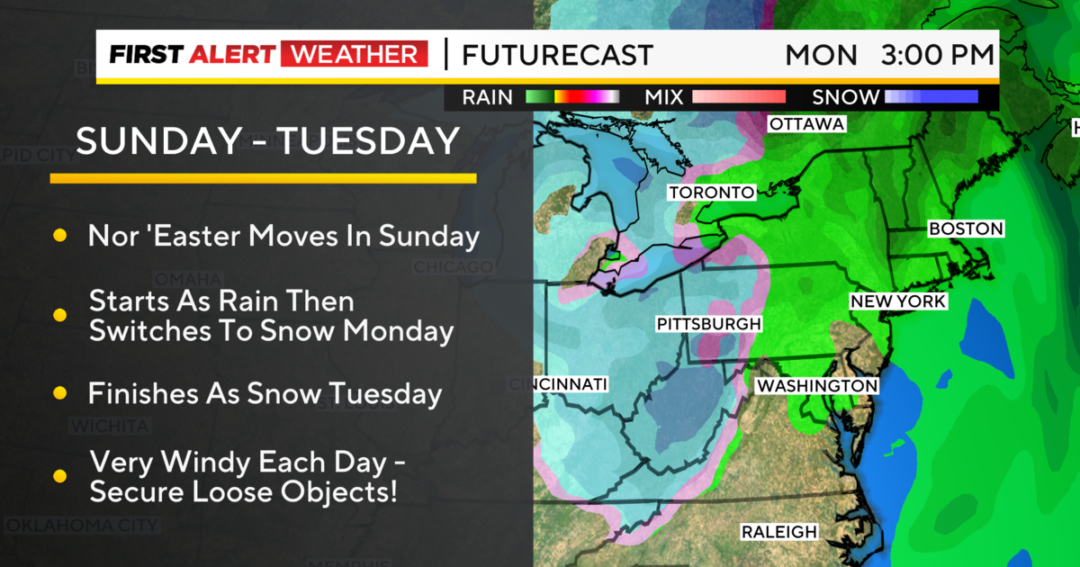 First Alert Weather: Rain turns to snow on Sunday - CBS Pittsburgh