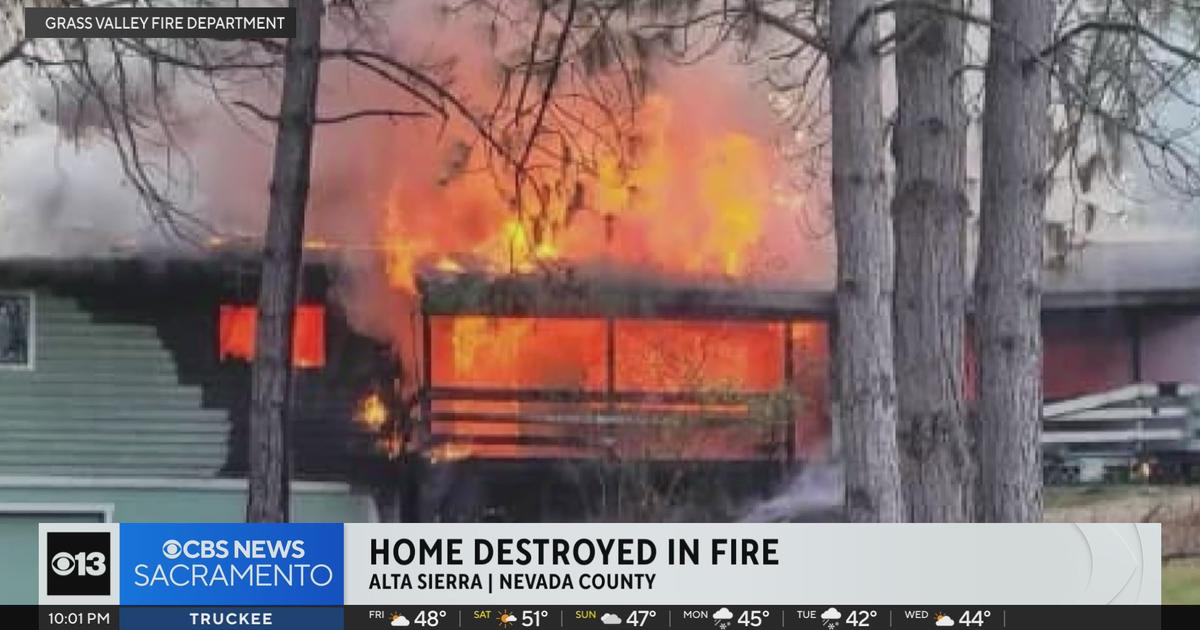 Home destroyed by fire in Nevada County’s Alta Sierra