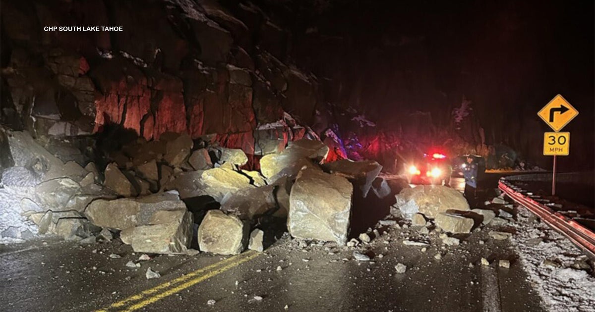 Highway 50 back open after large rockslide near Echo Summit; boulder blasting needed