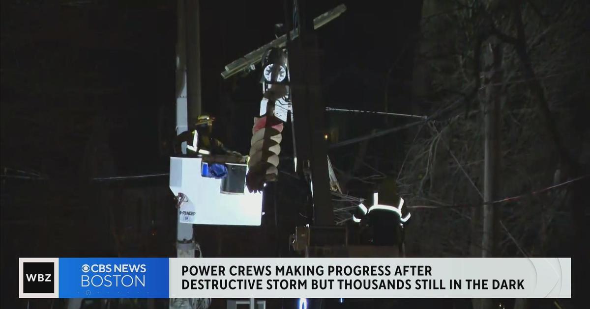 Power crews make progress after Massachusetts storm, thousands still in dark