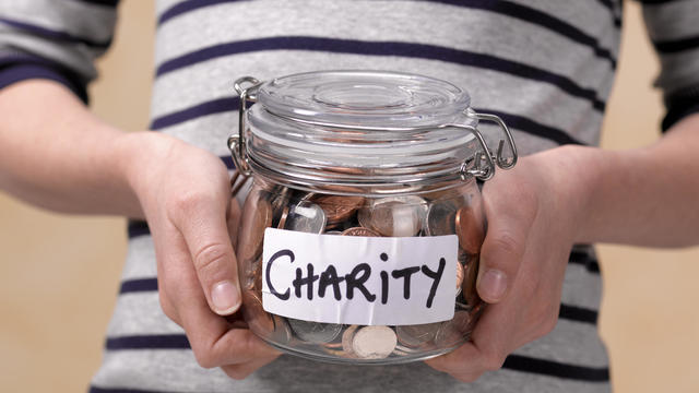 charity donations in a jar 