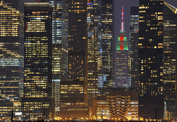 Empire State Building Lit for Christmas in New York City 
