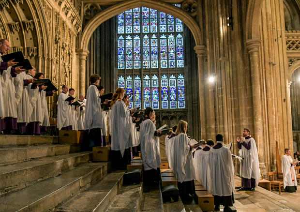 Christmas day morning service at Canterbury Cathedral in UK 