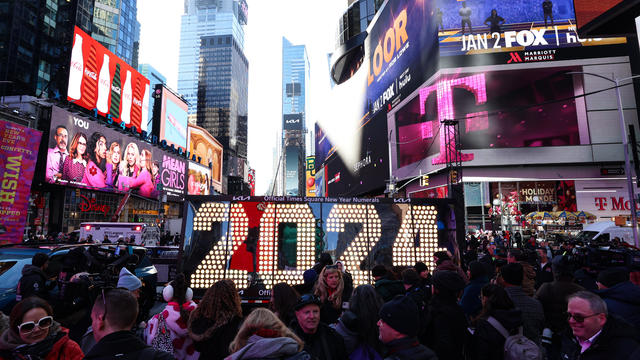 '2024' Numerals arrive in Times Square 