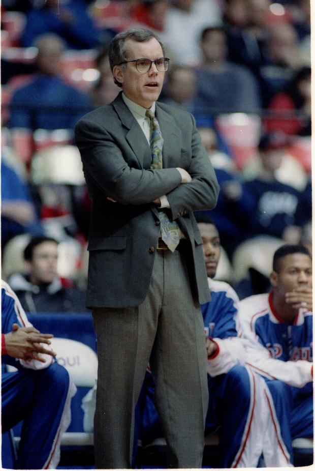 18 JAN 1994:  A PORTRAIT OF DEPAUL BLUE DEMONS COACH JOEY MEYER ON THE SIDELINES DURING A NON-CONFER 