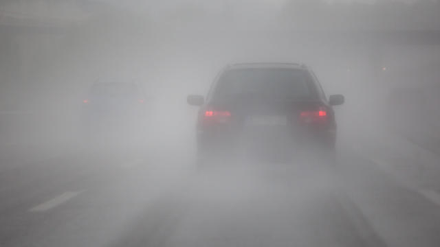 driving car in the fog 