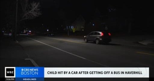 Child hit by car after getting off bus in Haverhill - CBS Boston