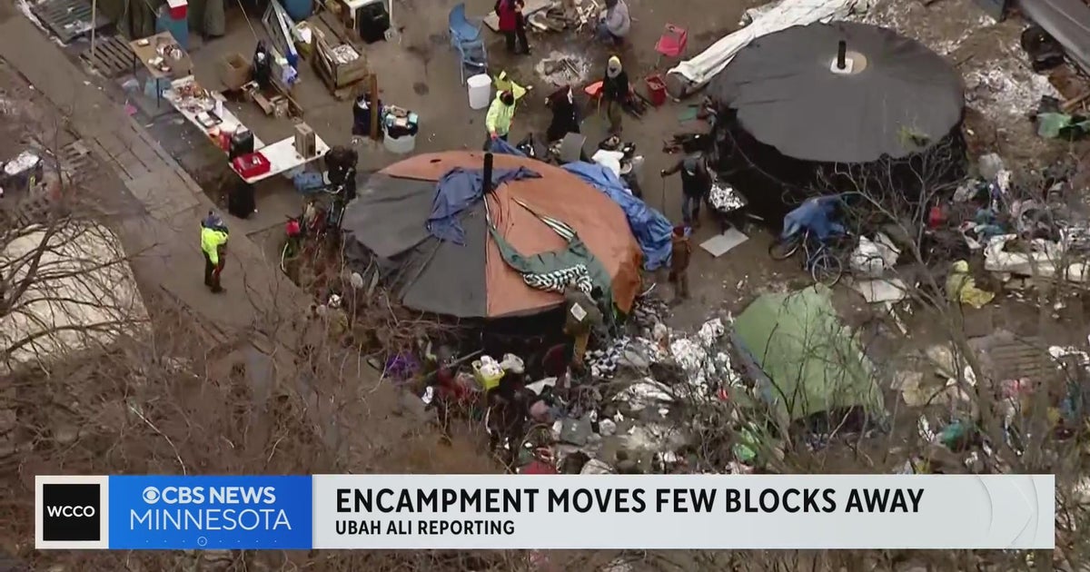 Homeless encampment moves blocks from old one cleared Thursday - CBS ...