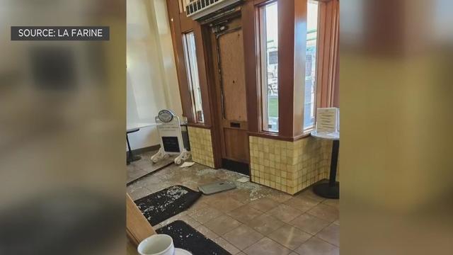 Oakland Dimond District bakery break-in damage 
